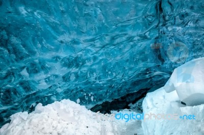 Crystal Ice Cave Near Jokulsarlon Stock Photo