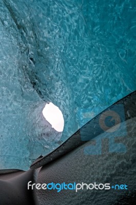 Crystal Ice Cave Near Jokulsarlon Stock Photo