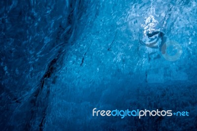 Crystal Ice Cave Near Jokulsarlon Stock Photo