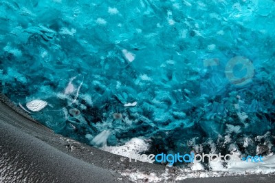 Crystal Ice Cave Near Jokulsarlon Stock Photo