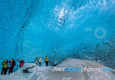 Crystal Ice Cave Near Jokulsarlon Stock Photo