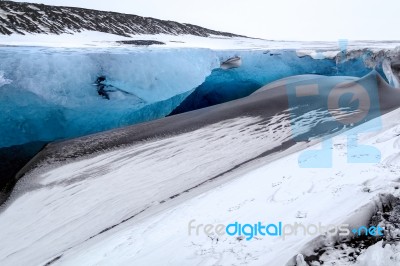 Crystal Ice Cave Near Jokulsarlon Stock Photo