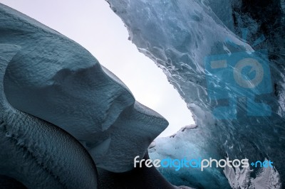 Crystal Ice Cave Near Jokulsarlon Stock Photo