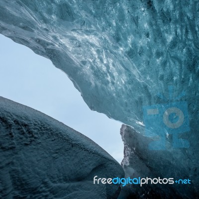 Crystal Ice Cave Near Jokulsarlon Stock Photo