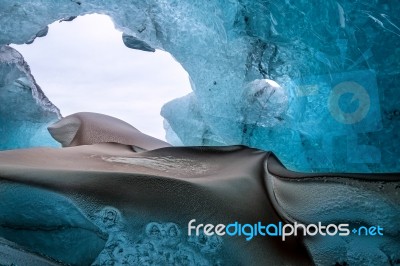 Crystal Ice Cave Near Jokulsarlon Stock Photo