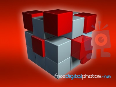 Cube Red Stock Image