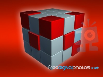 Cube Red Stock Image