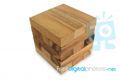 Cubic Wood Stock Photo