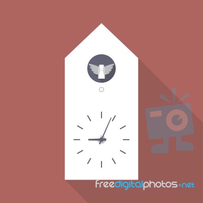 Cuckoo Clock Flat Icon Stock Image