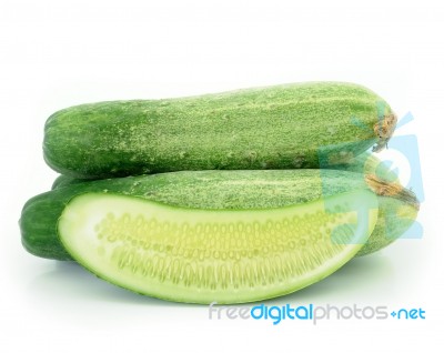 Cucumber And Slices Stock Photo