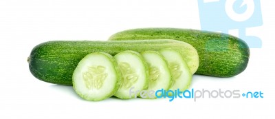 Cucumber Isolated On The White Background Stock Photo