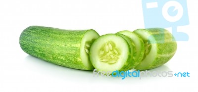 Cucumber Isolated On The White Background Stock Photo