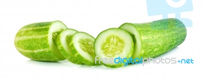 Cucumber Isolated On The White Background Stock Photo