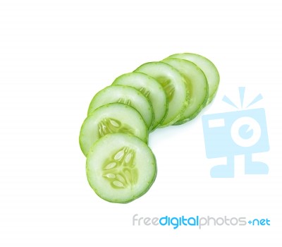 Cucumber Isolated On The White Background Stock Photo