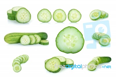 Cucumber Isolated On The White Background Stock Photo