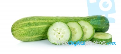 Cucumber Isolated On The White Background Stock Photo