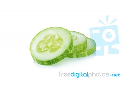 Cucumber Isolated On The White Background Stock Photo