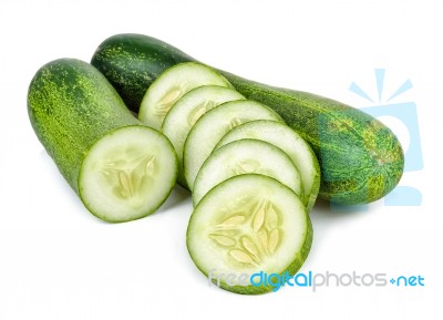 Cucumber Isolated On The White Background Stock Photo