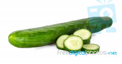 Cucumber Isolated On The White Background Stock Photo