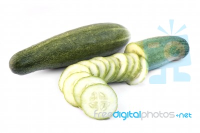 Cucumber On A White Background Stock Photo