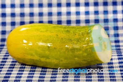 Cucumber On The Table Stock Photo