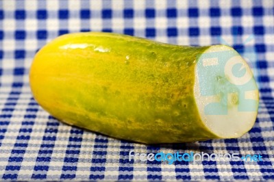 Cucumber On The Table Stock Photo