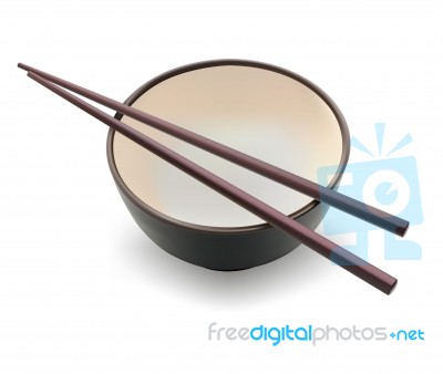 Cup And Chopsticks Stock Image