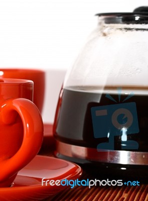 Cup Of Brewed Coffee Stock Photo