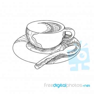 Cup Of Coffee Doodle Stock Image