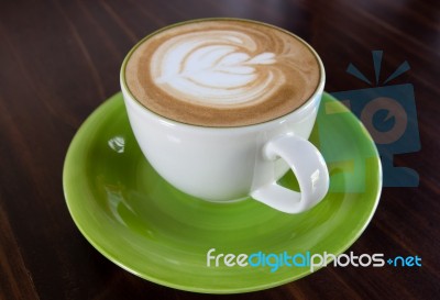 Cup Of Coffee On Table Stock Photo