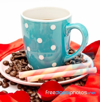 Cup Of Coffee Represents Brown Brew And Cafe Stock Photo