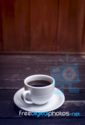 Cup Of Coffee With Vintage Background Stock Photo