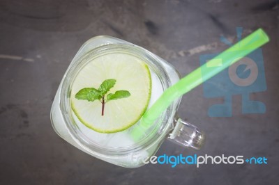 Cup Of Honey Lime Healthy Drink Stock Photo