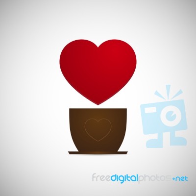  Cup Of Love With Heart Stock Image