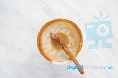 Cup Of Milk Coffee Drink Stock Photo