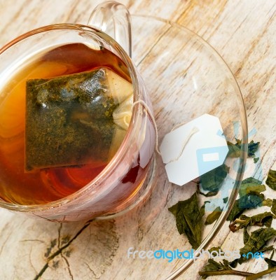 Cup Of Tea Means Refreshing Cafes And Fresh Stock Photo