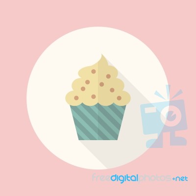 Cupcake Flat Icon Stock Image