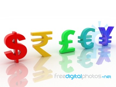 Currencies Symbol Stock Image