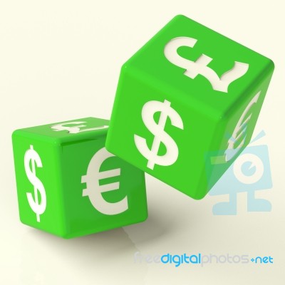 Currency Signs On Dice Stock Image