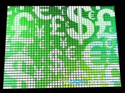 Currency Symbols On Compter Screen Stock Image