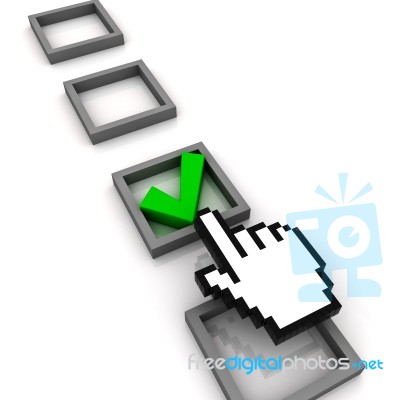 Cursor Indicating Check Box Stock Image