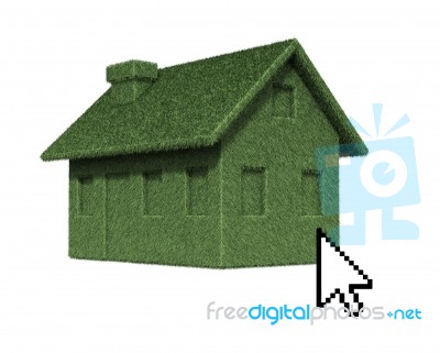 Cursor On Eco Green House Stock Image