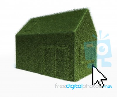 Cursor On Eco Green House Stock Image