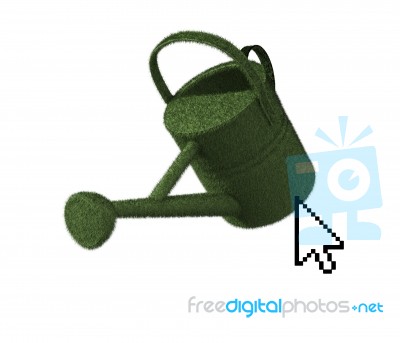 Cursor On Eco Green Watering Can Stock Image