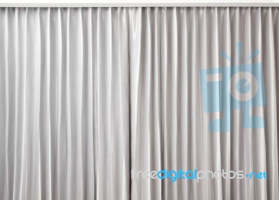 Curtain Grey Color Stock Photo