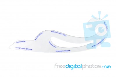 Curve Ruler For Tailor On White Background Stock Photo