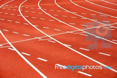 Curves Of A Red Tunning Track Stock Photo