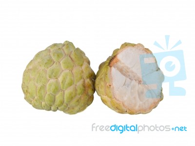 Custards  Isolated White Background. Sweet Fruit Of Thailand  Stock Photo