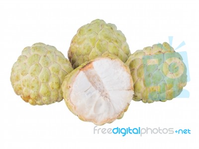 Custards  Isolated White Background. Sweet Fruit Of Thailand  Stock Photo