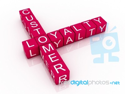 Customer Loyalty Crossword On White Background Stock Image